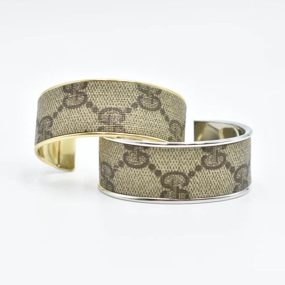 Gucci Monogram Canvas Bangle in Gold - Picture 3 of 7